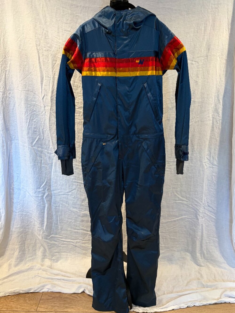 Aviator Nation 5 Stripe Satin power suit (size XS)